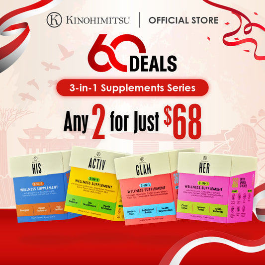 [SG60 For You] Kinohimitsu 3-in-1 Wellness Supplement ( His / Her / Glam / Activ )